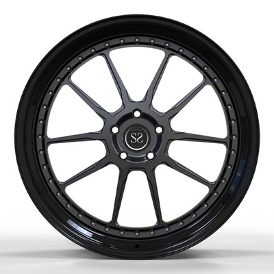 Grey Disc Forged 2 pedazos rueda los labios del negro brillante para los bordes de encargo de BMW 750i 20inch
