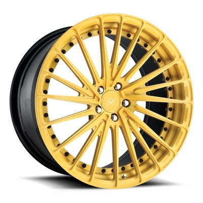 Porsche forjado rueda el aluminio de la aleación de la pintura del oro de 22 pulgadas que 2 pedazos forjaron los bordes 5x112 5x130 de las ruedas