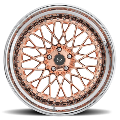 PCD 115m m 2-PC 17&quot; ruedas forjadas de la aleación de aluminio para el borde polaco del labio de Audi S4 5x112