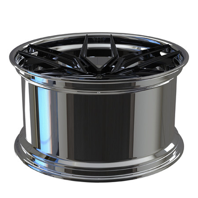 el negro brillante de centro pulido barril de 2-piece 22x10 forjó las ruedas profundas del plato de los bordes para 488