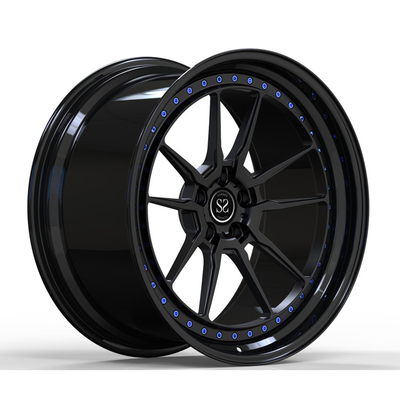 Bordes de aluminio de la rueda del vehículo de pasajeros de Audi Satin Black Alloy Wheels