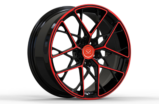 Fábrica bicolor roja de 1 pedazo del negro de BMW de las ruedas de aluminio de la aleación de China