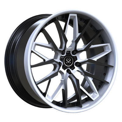 Frente de 20 pulgadas negro escalonado posterior del barril de 2 pedazos de 21 pulgadas y rueda de plata de la aleación de aluminio para Chevrolet Corvette C8