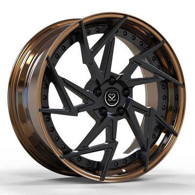 El disco negro de bronce que 2 pedazos forjaron las ruedas escalonó 19 ajuste de 21 pulgadas a Lamborghini