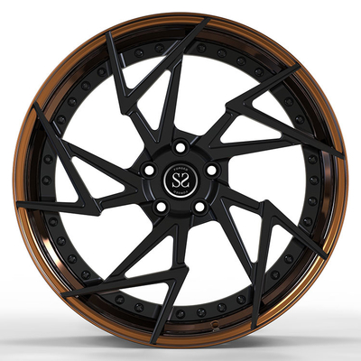 El disco negro de bronce que 2 pedazos forjaron las ruedas escalonó 19 ajuste de 21 pulgadas a Lamborghini