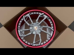 Cinturón rojo y disco gris personalizado 1-PC llantas forjadas para Porsche