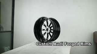 Llantas forjadas Audi Custom de 1 pieza en negro brillante + cara de corte de diamante