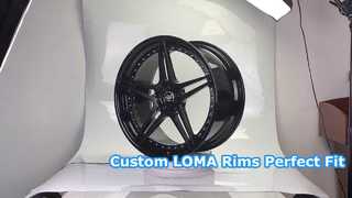 Llantas personalizadas LOMA de 2 piezas 21x9.0 y 21x10.5 en negro satinado