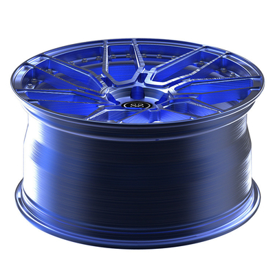Azul cepillado 1 pedazo forjó los rayos Monoblock de las ruedas para los bordes de lujo de la aleación de aluminio del coche