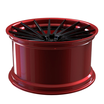 La PC multi del rayo 2 del disco negro forjó las ruedas que Benze C63 bordea 5X112 20 pulgadas de barril rojo