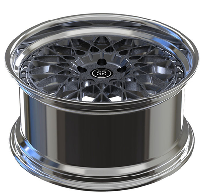 Llantas de aleación de aluminio forjado de 2 piezas personalizadas de 20 &quot;VW Transporter 5x120 Borde pulido + disco negro