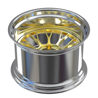 El oro profundo del plato que 2 pedazos forjaron las ruedas pulió bordes negativos de la compensación 19X12j Porsche Gt4 de las ruedas