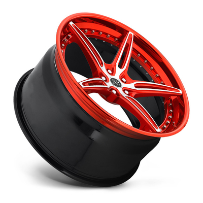 Los 3 pedazos rojo modificado para requisitos particulares forjaron las ruedas para Ferrari 22&quot; los bordes del coche de la aleación