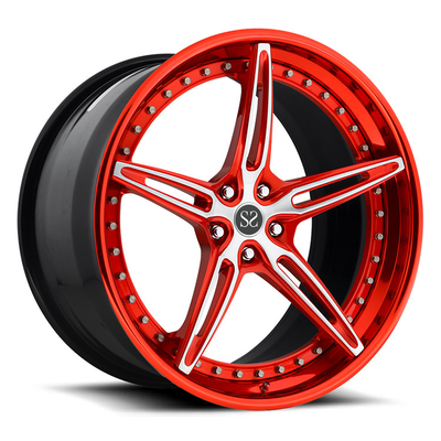 Los 3 pedazos rojo modificado para requisitos particulares forjaron las ruedas para Ferrari 22&quot; los bordes del coche de la aleación