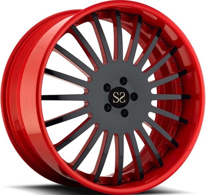 21x9 3PC forjó las ruedas bordea la cara negra del barril rojo para Lamborghini Aventador
