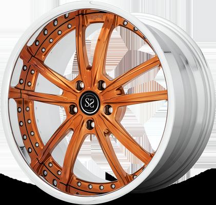 Cara de la máquina naranja 2pc ruedas forjadas 5x112 5x120 para GT50 BMW 525i