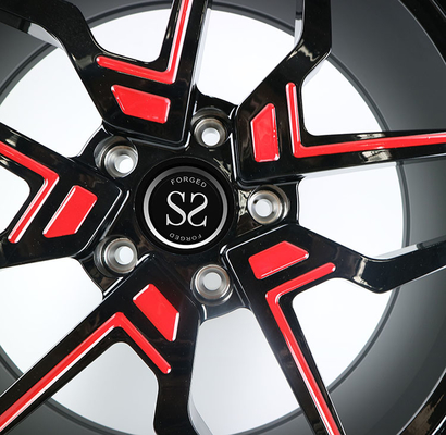 negro brillante 22x10 con la rueda roja del Benz de 1-PC Mercedes