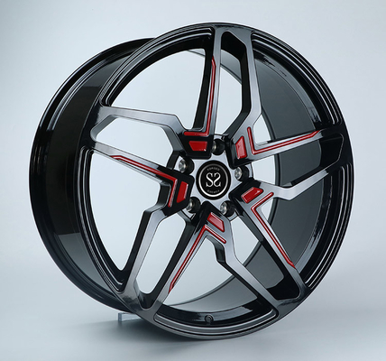 negro brillante 22x10 con la rueda roja del Benz de 1-PC Mercedes