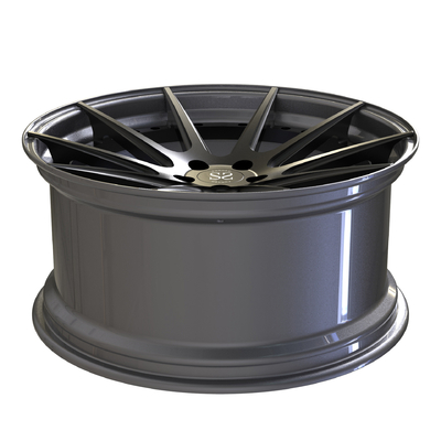 el aluminio 20x10 2 pedazos forjó el centro Matte Black Barrel Polished de las ruedas T6
