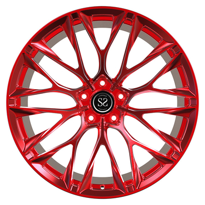 El ajuste para el coche rojo del caramelo de Lamborghini Aventador bordea 5x120 1-PC de encargo 20 21 y 22 pulgadas