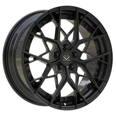 El negro brillante 2 pedazos forjó la aleación de aluminio del barril del disco de ruedas los bordes del coche de 19 pulgadas Rs3