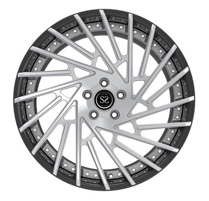 El centro cepillado 2-Piece forjó bordes multi de la aleación de aluminio del rayo de las ruedas