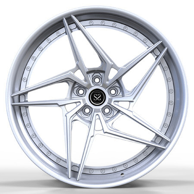 La aleación de aluminio 2-Piece forjó las ruedas bordea las ruedas de coche multi del rayo GTB del centro de plata híper