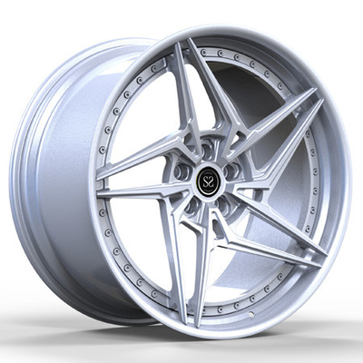 La aleación de aluminio 2-Piece forjó las ruedas bordea las ruedas de coche multi del rayo GTB del centro de plata híper