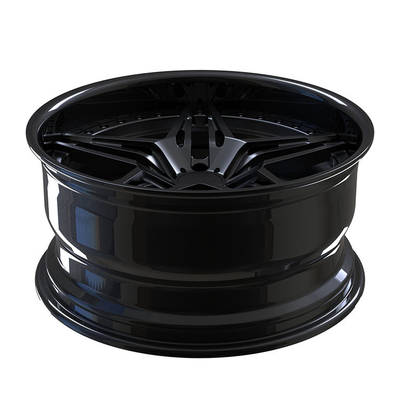 el negro brillante 5x120.65 2 pedazos forjó las ruedas que la aleación de aluminio bordea 22 pulgadas