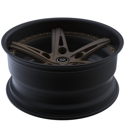centro de bronce Matte Black Face Forged Rims 20x9 de 2 pedazos ruedas direccionales del defensor de la aleación de 20 pulgadas