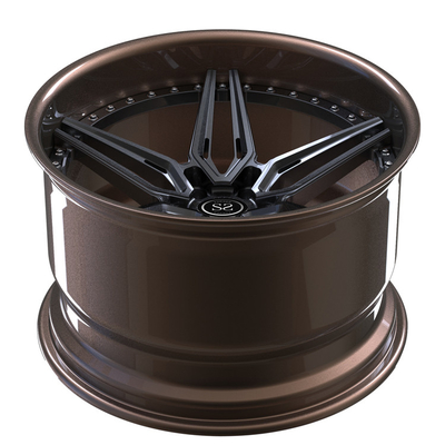 El gris de bronce las ruedas de 2 pedazos para Camaro escalonó bordes del coche de la aleación 19inch