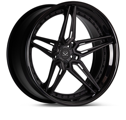 El estilo de Vossen de 3 pedazos forjó el negro brillante de las ruedas 19inch para los bordes de lujo del coche