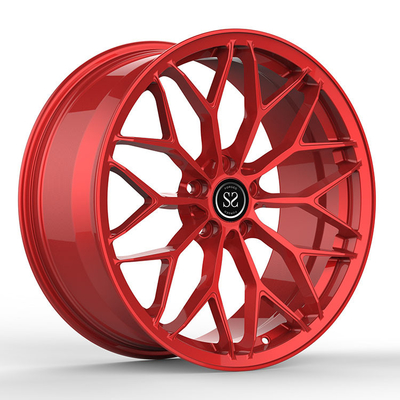 Los rayos rojos Monoblock 1 pedazo forjaron las ruedas para los bordes de lujo de la aleación de aluminio del coche