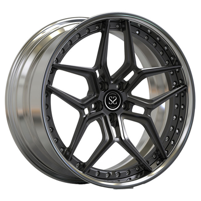2 pedazos 21inch forjaron el labio pulido de aluminio Grey Spokes oscuro de las ruedas para los bordes del coche de Audi RS6