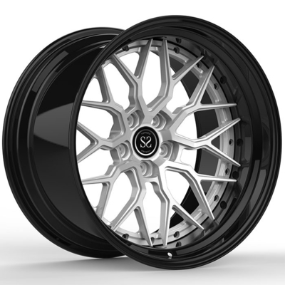 La PC de plata negra de la aduana 2 forjada bordea 6061-T6 20 el perno escalonado de aluminio de la pulgada 5x112