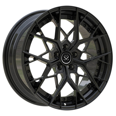 Ruedas forjadas de 2 piezas de 19 pulgadas con radios negros brillantes para llantas de borde escalonado Audi RS3 2019