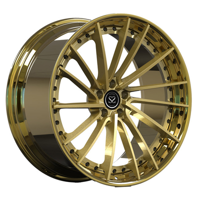 El labio Audi A7 forjó la rueda rotatoria de 2 pedazos bordea 22inch cepilló el disco del oro