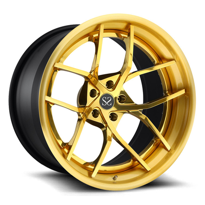 Bordes forjados polacos escalonados de 19x10 19x12 para Ford Mustang/los bordes amarillos de la aleación 19