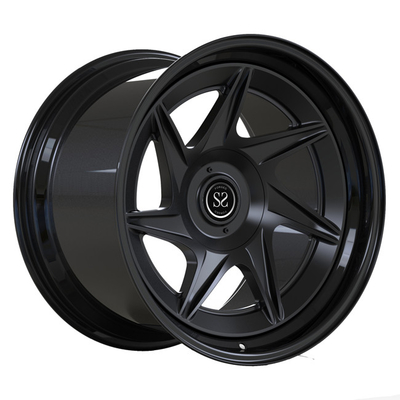 El mate negro del lustre labio forjado 2 pedazos del paso bordea 20inch para Porsche Cayman
