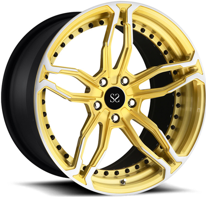 el lustre del negro 20inch 2 pedazos forjó los bordes rotatorios de Matte Wheels For Porsche Cayman