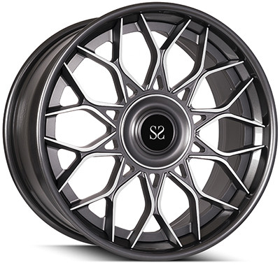 Grey Machined Face 3PC forjó los bordes de encargo 22inch de las ruedas para el Tesla Model 90m m