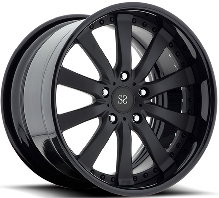 20 21 22 pulgadas Ferrari 2 piezas de ruedas forjadas Negro Pcd 5x112 5 agujeros