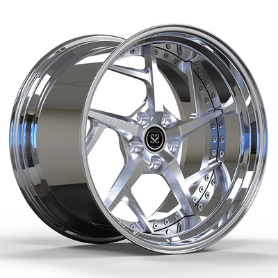 Volvo XC90 B5 2021 20x9.0 Personalizado con llantas de 2 PC con labio pulido + disco cepillado