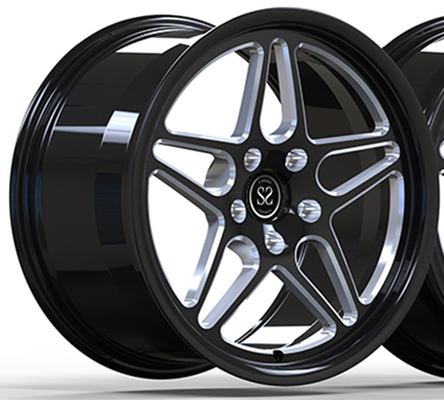 2018 BMW M2 19x9 Y 19x10 5x112 Brillo personalizado Negro + fresado Ventanas 1-PC