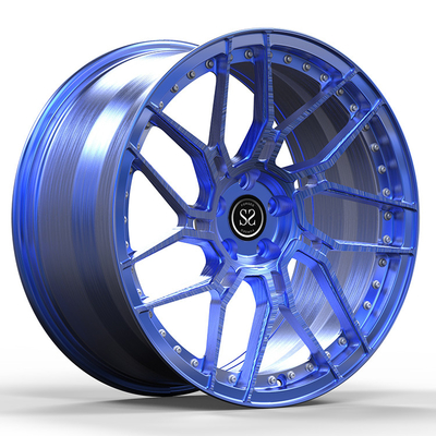 Audi E-Tron GT llantas de coche 22x10/11.5 1-PC personalizado azul cepillado