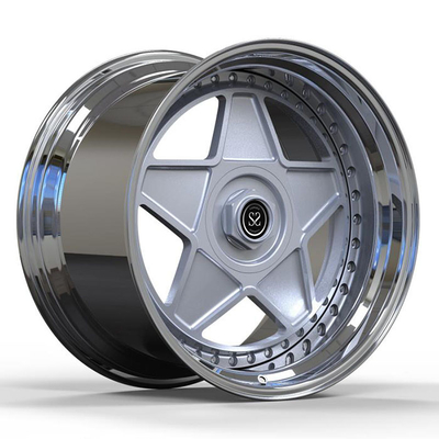 17x9 2 piezas de ruedas forjadas de labio pulido y plata centro para 1987 Mercedes 190E 16V