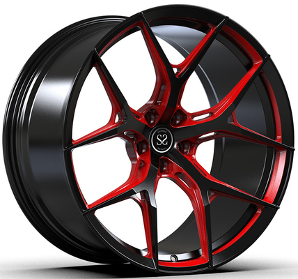 Monoblock forjado negro brillante de encargo bordea el modelo del perno de Romeo Giulia 20x9.5 20x11 5x110 de la alfa