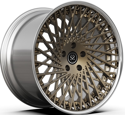 21x9.5ET30/22x12.5ET51/5x114.3/67.1 Cinturones de bronce pulido de 2 PC para el Ferrari F12