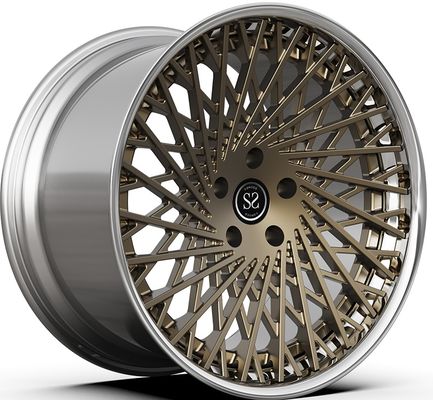 21x9.5ET30/22x12.5ET51/5x114.3/67.1 Cinturones de bronce pulido de 2 PC para Ferrari F12 ET -76-90mm/Estándar América VIA/JWL