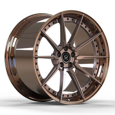 2PC de encargo Porsche forjó las ruedas de la aleación bordea el lustre 19x9 de bronce